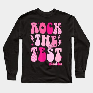 Retro Motivational Teacher Student Pink Long Sleeve T-Shirt